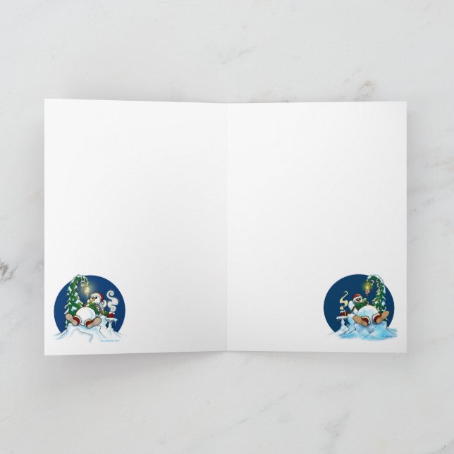 Tarjeta plegable de escalofríos Deluxe Snowman (Interior)