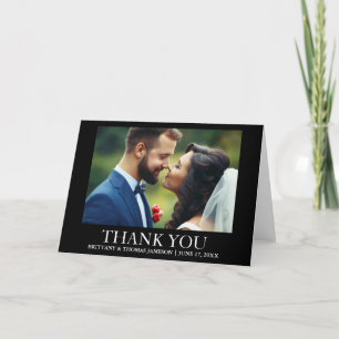Tarjeta Plegable de Foto de Agradecimiento de Boda