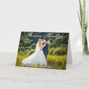 Tarjeta Plegable de Foto de Agradecimiento de Boda