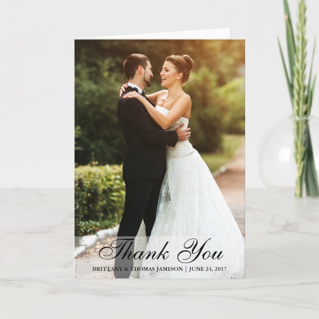 Tarjeta plegable de fotos de novia y Groom por bod (Anverso)