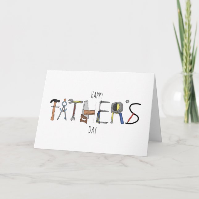 Tarjeta plegable de herramientas del Día del Padre (Anverso)