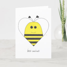 Tarjeta plegable de la abeja del corazón de la