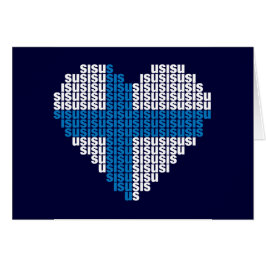 Tarjeta plegable del corazón de Sisu