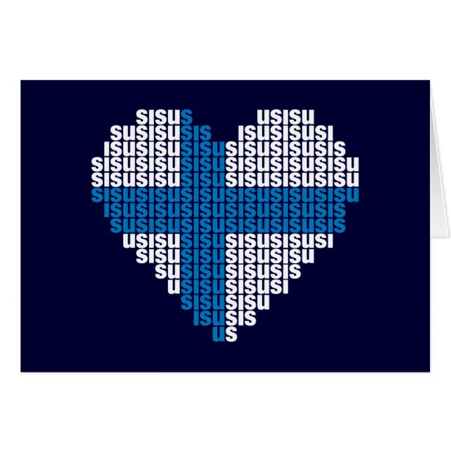 Tarjeta plegable del corazón de Sisu (Anverso (Horizontal))