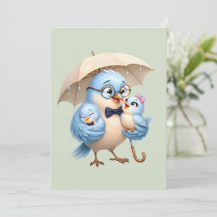 Tarjeta plegable del Día del Padre para pajarito