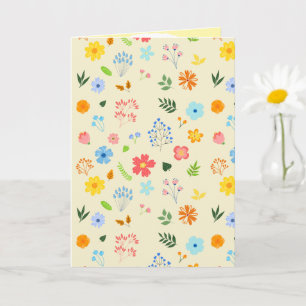 Tarjeta Plegable Jardín Feliz de Flores Silvestres