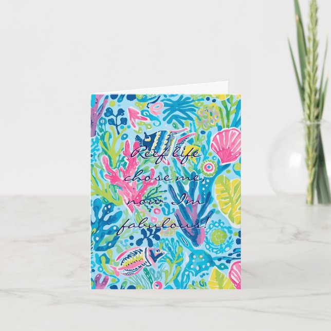 Tarjeta plegable multiusos con gráfico elegante (Anverso)
