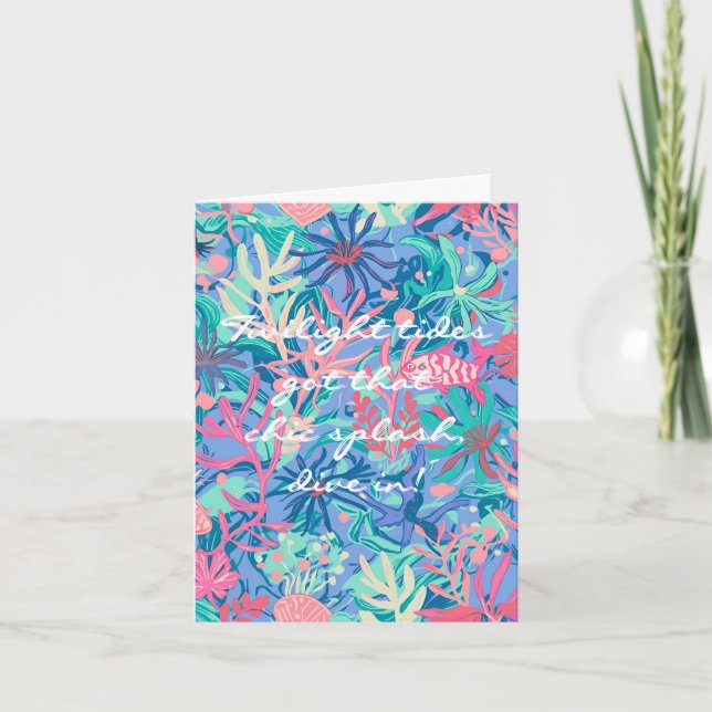 Tarjeta plegable multiusos con gráfico elegante (Anverso)