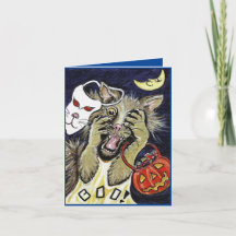 Tarjeta plegable para gatos de Halloween