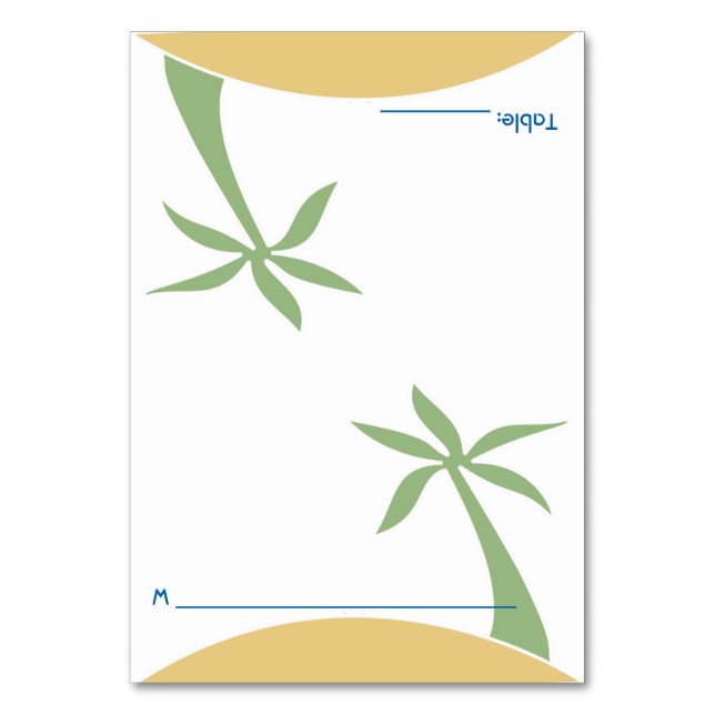 Tarjeta plegable Tropical Beach Wedding Escort Pla (Anverso)