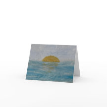 Tarjeta plegable Watercolor Sunset Sunny Day Blank