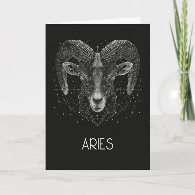 Tarjeta plegada Aries Zodiac Constellation Blank (Anverso)