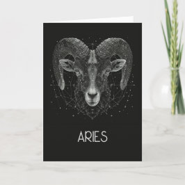 Tarjeta plegada Aries Zodiac Constellation Blank