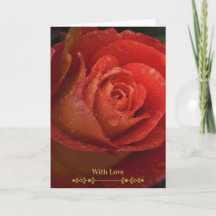Tarjeta Plegada Botánica de Rosa Roja Oscura Elega