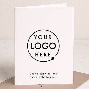 Tarjeta Plegada Comercial   Logotipo Negro 5x7 Tar