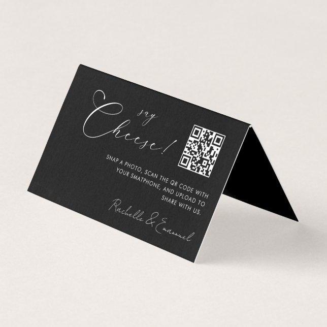 Tarjeta Plegada con Código QR Minimalista Captura  (Anverso)