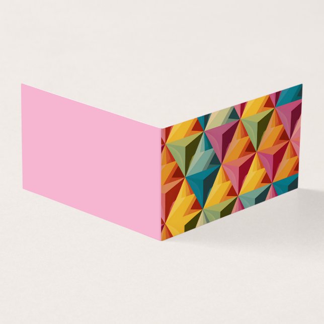 Tarjeta Plegada con Patrón Geométrico de Triángulo (Exterior)
