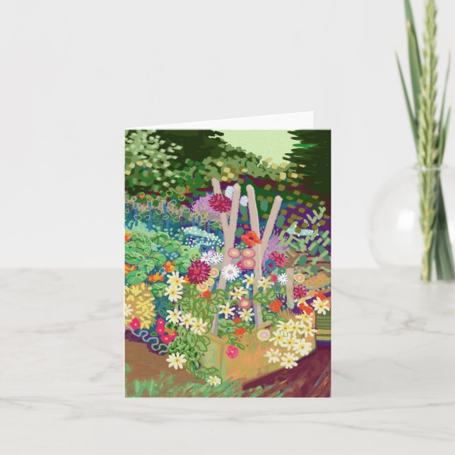 Tarjeta plegada Dahlias (Anverso)