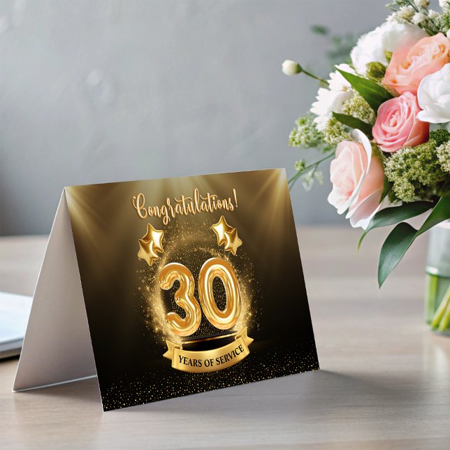 Tarjeta plegada de 30 años de aniversario de anive (30 Years Employee Milestone Anniversary Fold Card)