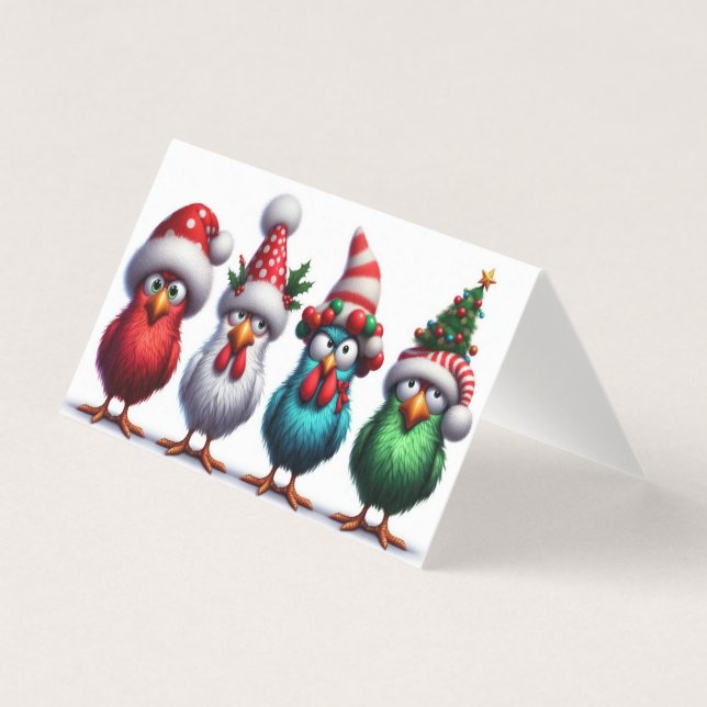 Tarjeta plegada de 4 PÁJAROS (Anverso)