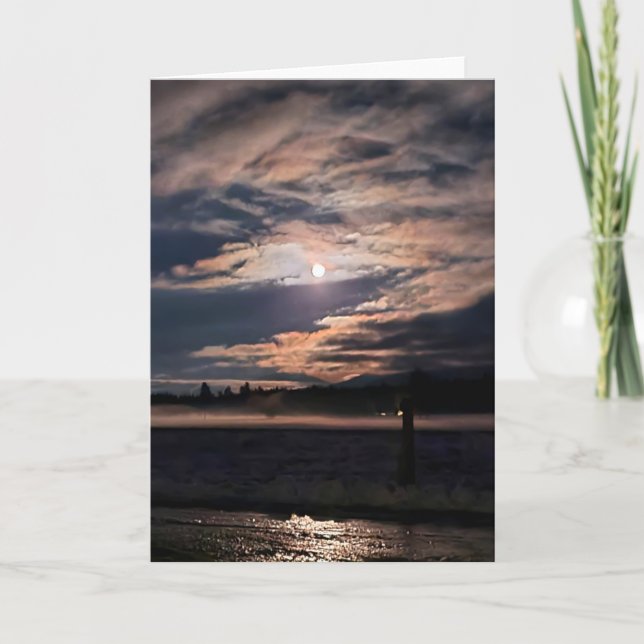 Tarjeta plegada de 5"x7" || Icy Moonlight Reflecti (Anverso)