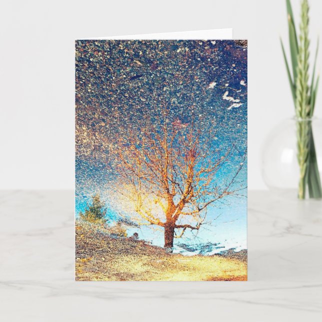 Tarjeta plegada de 5"x7" || Puddle de árbol de cer (Anverso)