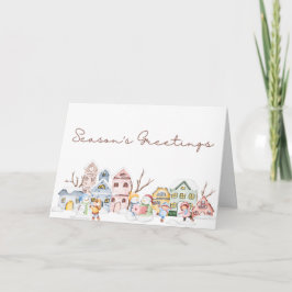 Tarjeta plegada de 5" x 7" de saludos de temporada