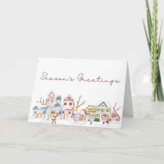 Tarjeta plegada de 5" x 7" de saludos de temporada