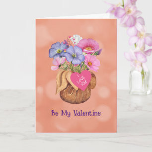 Tarjeta plegada de 5" x 7" para Flores para mi Val
