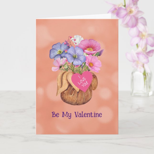 Tarjeta plegada de 5" x 7" para mi Valentine (Orquídea)