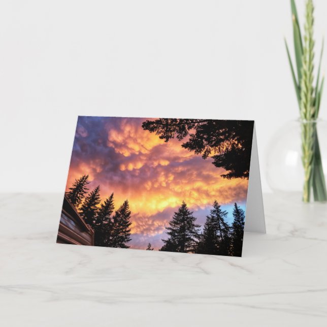 Tarjeta plegada de 7"x5" || Atardecer del remolque (Anverso)