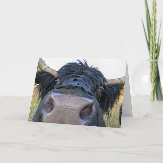 Tarjeta plegada de 7"x5" || Banana Peel Cow (Anverso)