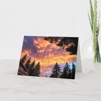 Tarjeta plegada de 7"x5" || Mammatus Cloud Sunset
