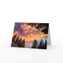Tarjeta plegada de 7"x5" || Mammatus Cloud Sunset
