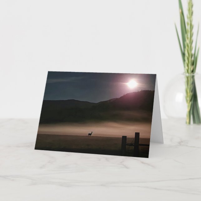 Tarjeta plegada de 7"x5" || Moon Deer (Anverso)