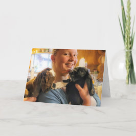 Tarjeta plegada de 7"x5" || Niños en la cocina