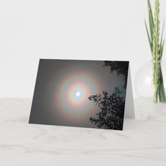 Tarjeta plegada de 7"x5" || Winter Moon Halo (Anverso)