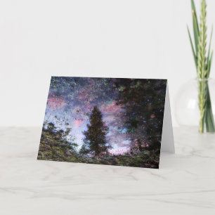Tarjeta plegada de 7" x 5"   Puddle de atardecer