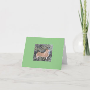 Tarjeta plegada de agradecimiento con Corgi