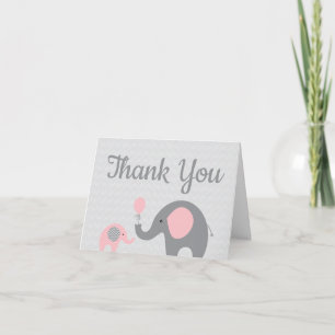Tarjeta plegada de agradecimiento de Baby Shower p