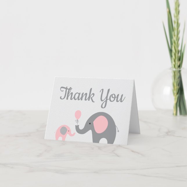 Tarjeta plegada de agradecimiento de Baby Shower p (Anverso)