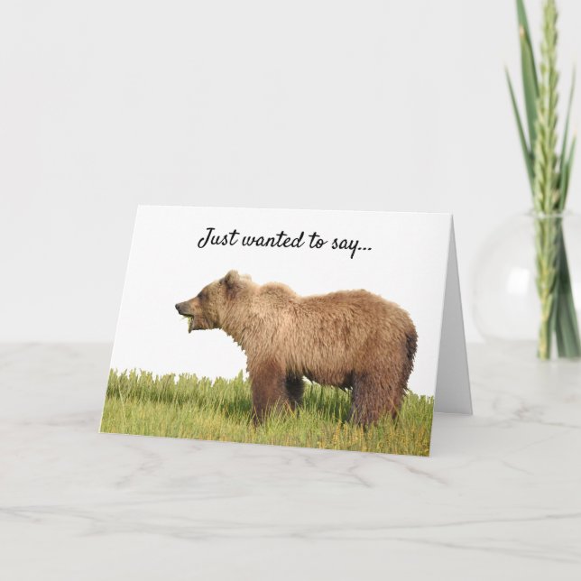Tarjeta plegada de agradecimiento de oso pardo (Anverso)