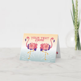 Tarjeta plegada de agradecimiento Flamingos tarjet