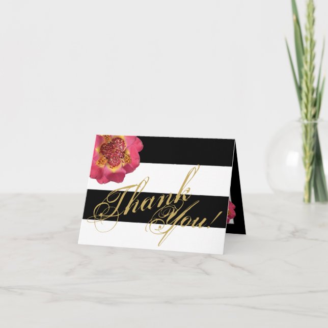 Tarjeta plegada de agradecimiento franja moderna b (Anverso)