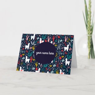 Tarjeta plegada de alpaca personalizada
