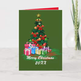 Tarjeta plegada de árbol de Navidad