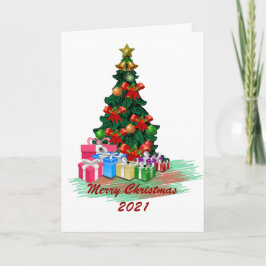Tarjeta plegada de árbol de Navidad