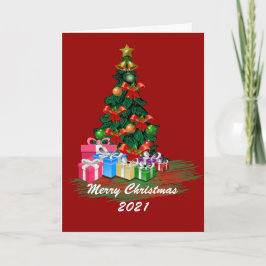Tarjeta plegada de árbol de Navidad