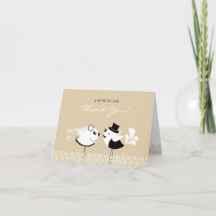 Tarjeta Plegada de Aves de Boda de Agradecimiento