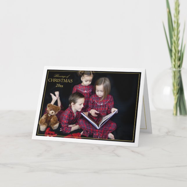 Tarjeta plegada de bendición para Navidades enmarc (Anverso)